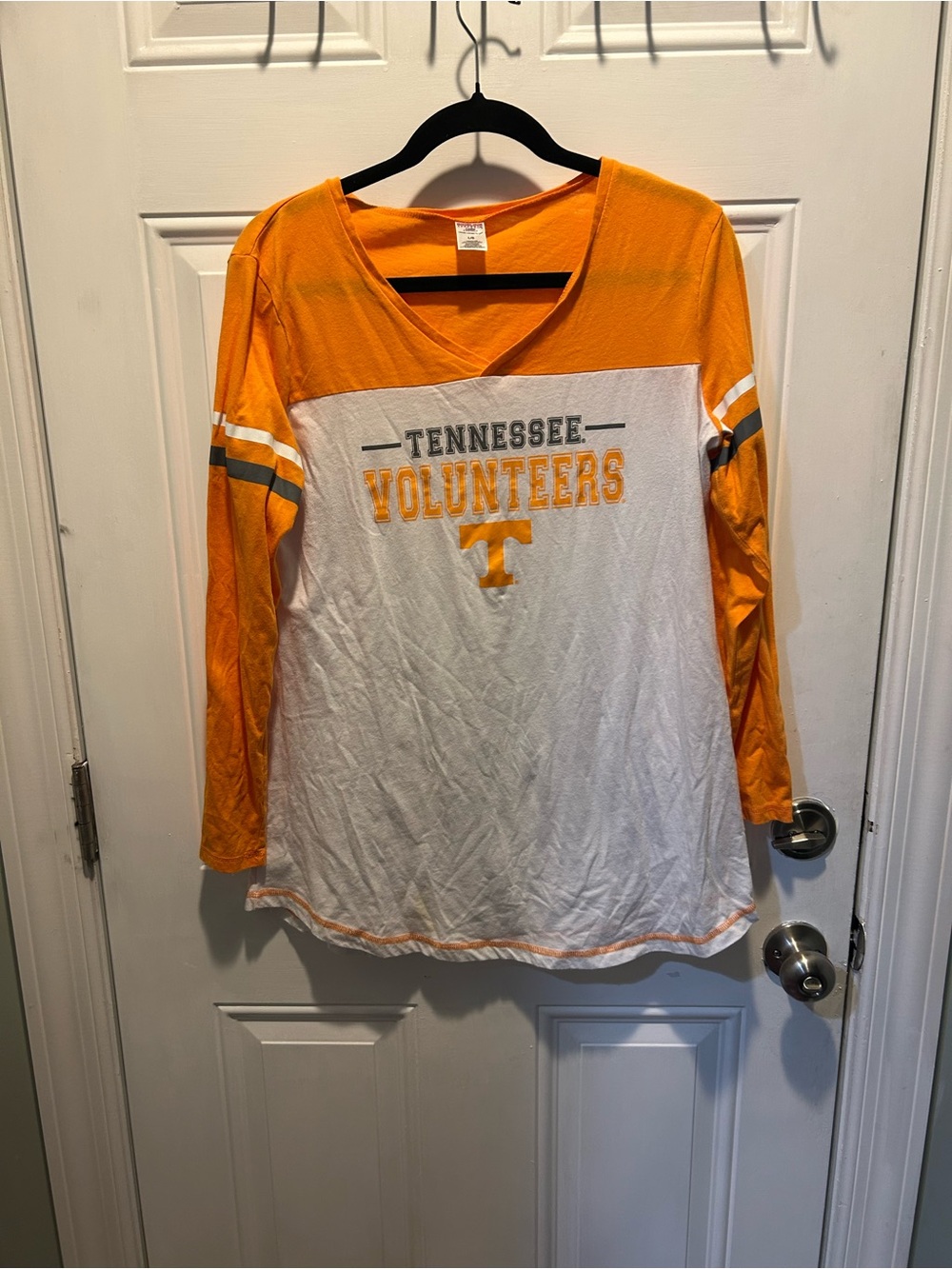 Tennessee Volunteers Orange & White Long Sleeve V-Neck Tee